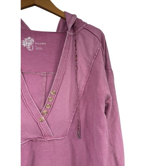 Pilcro And The Letterpress Mauve Pink Pullover V Neck Yoga Layer Womens Medium - Picture 4 of 7